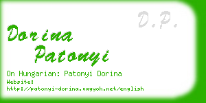 dorina patonyi business card